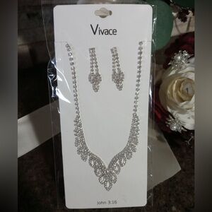 Silver Necklace and Earring Set
